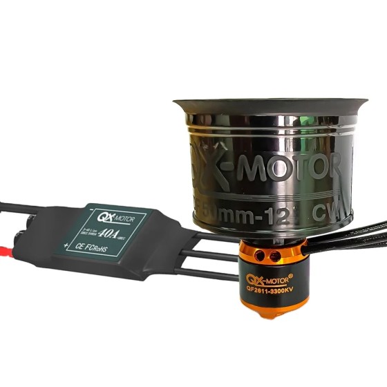 Original QX-MOTOR 50MM EDF 12 Blades Ducted Fan QF2611 3300KV/4000KV/4600KV Brushless Motor CW CCW With 40A ESC for RC Aircraft